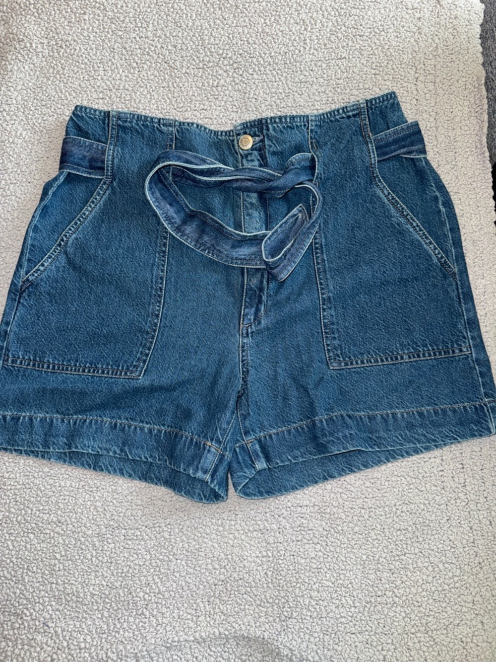 Lauren Ralph Lauren Indigo Denim Tie-Waist Jean Shorts